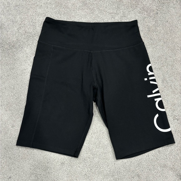 CALVIN KLEIN Performance Stretch High Waist Side Pocket Bike Short in EUC - Picture 3 of 13
